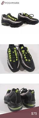 Nike Air Max 95 Youth Black Grey Neon Green In Very Good Condition Minor Wear Nothing Major No Box Nike Shoes Snea Nike Air Max 95 Nike Air Max Black Nikes