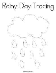 Learning materials for your early learner. Rainy Day Tracing Coloring Page Twisty Noodle