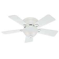 Some ceiling fans can be shipped to you at home, while others can be picked up in store. Hunter Conroy 42 In Indoor White Low Profile Ceiling Fan With Light Kit 51022 The Home Depot White Ceiling Fan Ceiling Fan Ceiling Fan With Light
