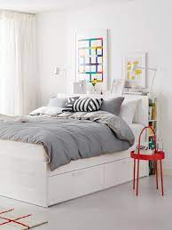 Brimnes Bed Frame With Storage Headboard White Full Ikea In 2021 Ikea Bedroom Sets Bed Frame With Storage Headboard Storage