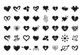 40 Heart Icon Set Simple Heart Tattoos Heart Tattoo Designs Heart Icons
