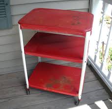 Vintage metal kitchen cart 3 shelves dishwashers. Reserved For Jschmitt80 Vintage Cosco Red White Metal Etsy Cosco Classic Kitchen Furniture White Metal