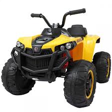 Jaxpety Yellow 6v Kids Electric Atv Four Wheeler Battery Ride On Quad With Mp3 In 2020