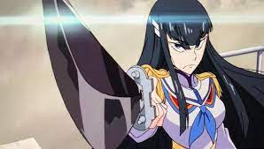 Daily Satsukiposting 291! Satsuki draws her sword! But who is she  threatening? This is a screenshot from the show, apparently Episode 18, so  I guess its probably Ragyo or Nui... : rsatsuki