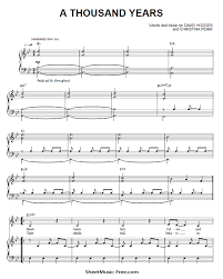 Wer aber nicht nur die akkorde daneben stehen haben will, sondern das ganze auch am klavier spielen, wird hier fündig: A Thousand Years Piano Sheet Music Christina Perri Sheetmusic Free Com