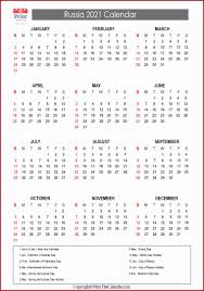 Russia Holidays 2021 2021 Calendar With Russia Holidays