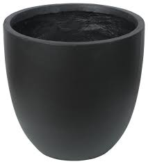 Go for white or stone outdoor planters with rounded designs. Round Black Finish Planter Large Contemporary Outdoor Pots And Planters By Winsome House Inc Houzz