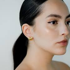 Gold Scalloped Hoops