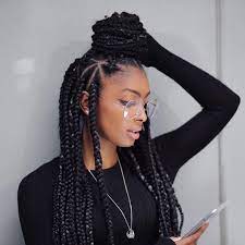 Nice 45 Breathtaking Hairstyles With Big Box Braids Being Intricately Beautiful Box Braids Styling Thick Hair Styles Braided Hairstyles