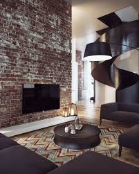 Die Klinker Wand Wirkt Wie Ein Akzent Im Wohnzimmer Altbau Modern Klinker Design Fur Zuhause