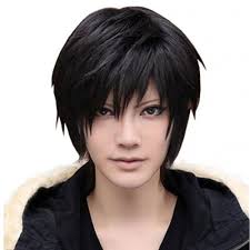 Man's hairstyles+black male haircuts for black man. Amazon Com Amybria Men S Beautiful Male Black Short Straight Hair Wig Wigs Cosplay Party Health Personal Care