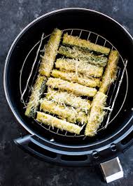 I do short cut the process and microwave the zuchini's before breading so they don't have to cook as long! Air Fryer Zucchini Fries Low Carb Keto Gimme Delicious