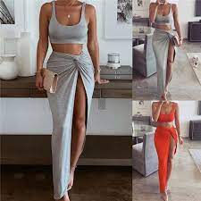 We did not find results for: Buy 2 Piece Set Women S Crop Top Long Skirts Side Slit Two Piece Outfits Club Set At Affordable Prices Free Shipping Real Reviews With Photos Joom