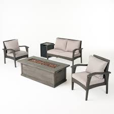 Maybe you would like to learn more about one of these? Kingsfield Outdoor 4 Seater Wicker Chat Set With Fire Pit Gray And Light Gray Walmart Com Walmart Com