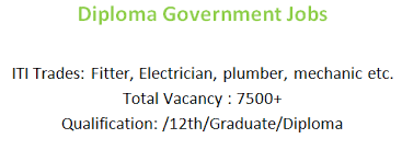 Supervisory, assistant programmers, general manager, claim commissioner, signal operator, engineer driver, etc. Diploma Government Jobs 2021 3500 Latest Vacancy Diploma Govt Job