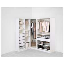 Two frame depths leaves more space in front of the solution, and different interior organizers let's you store all types of items. Pax Corner Wardrobe White Ikea
