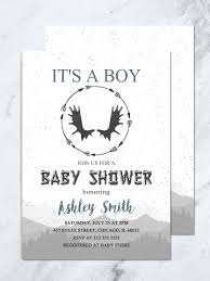 Rustic woodland baby shower invitations. Moose Baby Printable Invite Rustic Boy Baby Shower Invitation Woodland Baby Shower Diy Part Forest Theme Baby Shower Invitation Tda Party On Paper