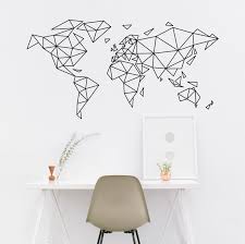 Monde Carte Murale Art Sticker Map Monde Monde Carte Murale Sticker Sticker Geometrique Carte Du Monde Monde De L Art Carte Sticker Map Monde In 2020 World Map Wall Decal Map Wall