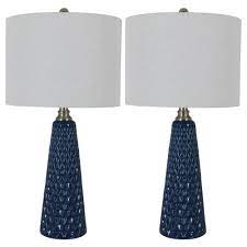 The room darkening window curtain set features a modern trellis pattern that has proven to be very popular and looks. Blue Lamp Sets At Lowes Com