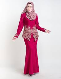Baju Kurung Moden Pendek Sereni Red Batik Fashion Muslimah Dress Fancy Dresses