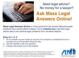 Check spelling or type a new query. Massachusetts Bar Association On Twitter Need Legal Advice But Can T Afford A Lawyer Mass Legal Answers Online Is A Free Service For Low Income Residents In Massachusetts Who Cannot Afford A Lawyer Visit