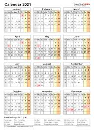 Print monthly & yearly calendar for 2020, 2021. Calendar 2021 Uk Free Printable Pdf Templates