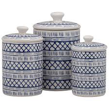 Get the best deals on canisters & jars. 10 Strawberry Street Marina 3 Piece Ceramic Canister Set White Blue Walmart Com In 2021 Ceramic Canister Set Kitchen Canister Set Canister Sets