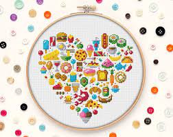 See more ideas about cross stitch, stitch, cross stitch patterns. Food Cross Stitch Pattern Pdf Pattern Colourful Cross Stitch Food Embroidery Pattern Kawai Cross St Colourful Cross Stitch Cross Stitch Stitch Patterns