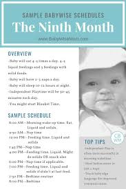 Babywise Sample Schedules The Ninth Month Baby Schedule