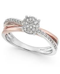 Ring can be made with different stones such as: Promised Love Diamond Crossover Promise Ring 1 4 Ct T W In Sterling Silver And 14k Rose Gold Reviews Rings Jewelry Watches Macy S