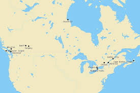 The map identifies a number of significant northern features, including the median sea ice extent from september 1981 to 2010, the tree line, undersea relief, land relief, the magnetic north pole, glaciers, ice fields. 12 Best Places To Visit In Canada With Map Photos Touropia