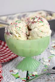 Dress up easy cream cheese cookies for the holidays by coating the rolls in festive red or green sugar crystals. No Churn Christmas Cookie Ice Cream The Toasty Kitchen