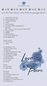 Lagu baru melayu paling terkini 2019lagu sedih paling enak di dengar lagu baru melayu paling terkini 2019lagu. Team On Twitter Update 191102 2019 Iu Tour Concert Love Poem In Gwangju Day 1 Setlist 30 Songs 4 1 Hours Guest Crush Love Poem Https T Co Boyj0sysmv