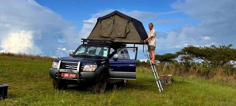 Toyota Prado camping rental Rwanda with rooftop tent | 4x4 Self Drive Safari - Self Drive Rwanda
