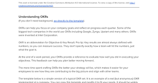 Startup Okrs Template Start Up Resume Templates