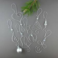 Five Beaded Christmas Ornament Hooks Wire Ornament Hangers With Beads For U Unique Christmas Ornaments Christmas Ornaments To Make Beaded Christmas Ornaments