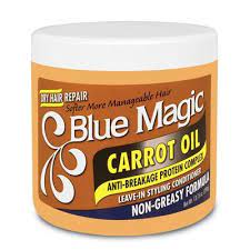 It's likely it can protect skin and hair from damage because of its antioxidant load. Blue Magic Carrot Oil Leave In Styling Conditioner 13 75 Oz Dry Hair Repair Blue Magic Carrot Oil