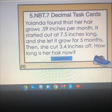 Again, defining hair lengths isn't easy and there's room for interpretation. Yolanda Found That Her Hair Grows 59 Inches Per Month It Started Out At 7 5 Inches Long And She Brainly Com