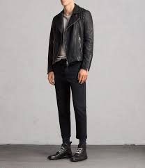 Allsaints Taro Leather Biker Jacket Men S Coats And Jackets Leather Jacket Men Mens Coats