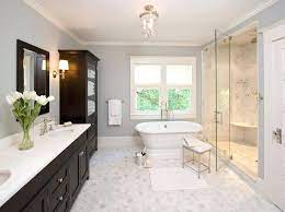 Give your guest suite or master bath a polished update with this sleek and stylish tub filler, featuring a hand shower. Pinterest Master Bath Makeovers Google Search White Master Bathroom Master Bath Design Bathroom Remodel Master