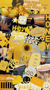 Iphone Wallpaper Yellow Collage Background