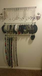 Closet Organization Using Ikea Bygel Products Top Rack For My Necklaces Next Row For Hats And B Organization Bedroom Home Organization Simple Home Decoration