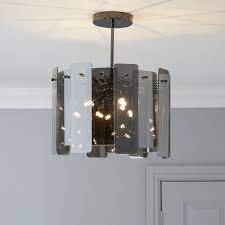 Jaulli Smoked 3 Lamp Pendant Ceiling Light Departments Diy At B Q Ceiling Lights Ceiling Pendant Lights Lamp