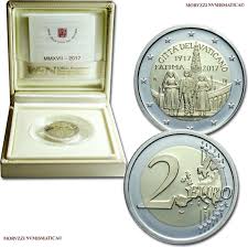 Since 2014 , the republic of latvia has issued four commemorative2eurocoins : Vatican City State Vatikanstadt 2 Euro Commemorative Coin 2 Euro Gedenkmunze 2017 Pope Francis 100 Years Apparitions Of Fatima Proof Ma Shops