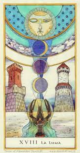The usual structure major arcana: Ocean Wonderland The Moon Tarot Card The Moon Tarot Tarot Cards Art