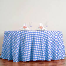 Maybe you would like to learn more about one of these? Buffalo Plaid Tablecloths 120 Round White Blue Checkered Gingham Polyester Tablecloth Efavormart