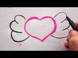 Malt dein kind gerne mit leuchtenden farben? Herz Mit Flugel Zeichnen How To Draw A Heart With Wings Youtube