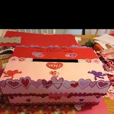 Valentines Day Project Made With A Shoe Box Used Construction Paper Hot Glue And Some Decorations Valentine Mailbox Craft Valentines For Kids Diy Baby Stuff