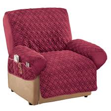 Collections Etc Diamond Shape Quilted Stretch Recliner Cover With Storage Pockets Burgundy Walmart Com Recliner Cover Recliner Recliner Chair Covers