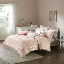 Find inspiration and decorating ideas using this print. Beautiful Modern Chic Pink Gold White Soft Geometric Stripe Girls Comforter Set Ebay